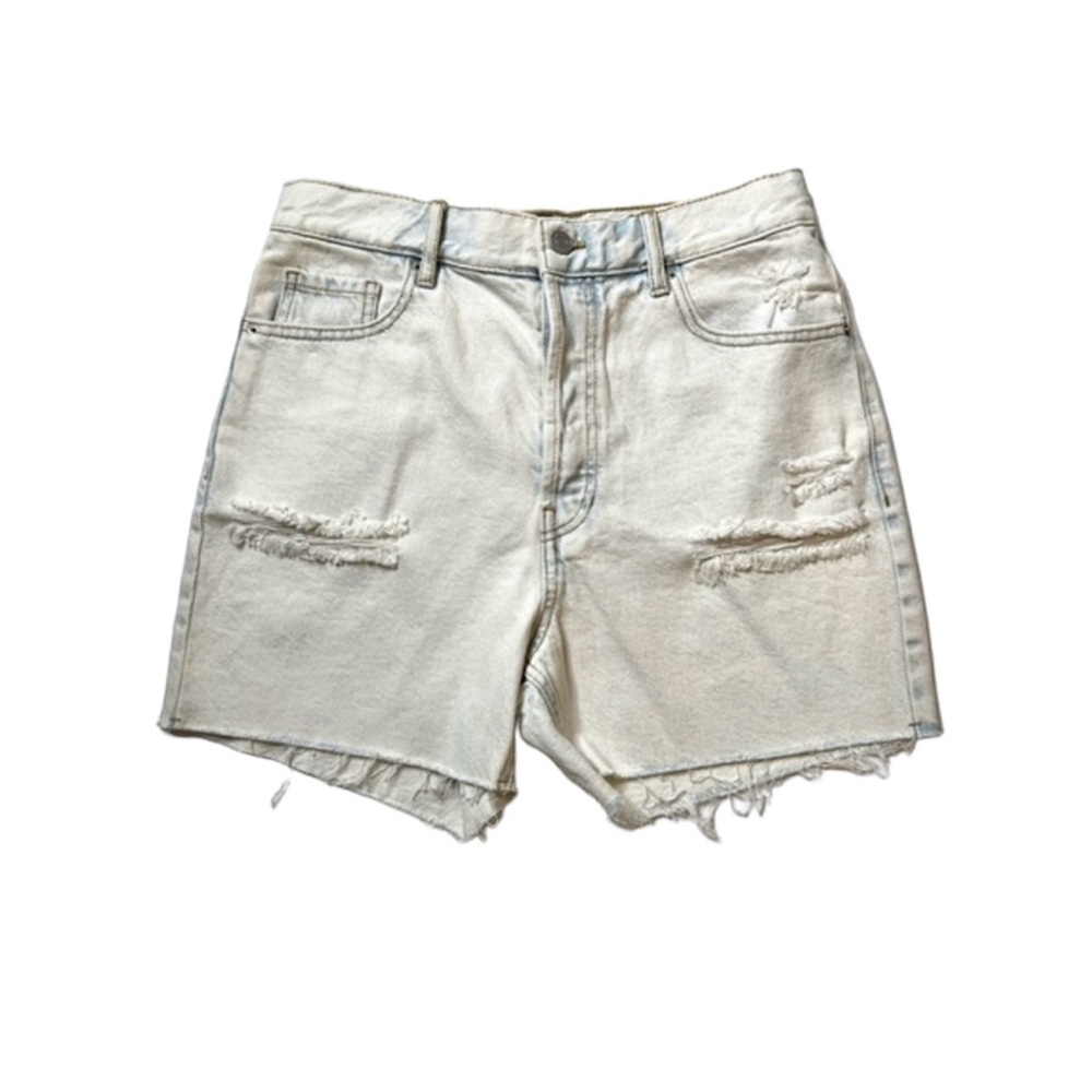 PacSun Sky Light Wash Valent  Distressed Cut '90s Girlfriend Denim Short…